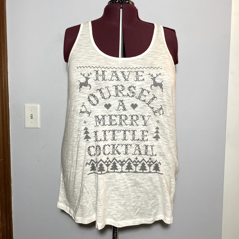Torrid White “Have Yourself a Merry Cocktail” Graphic Sleep Tank
